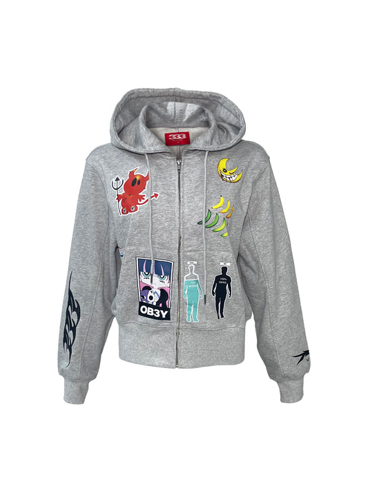 PCCVISION 3MANON Grey Patch Hoodie