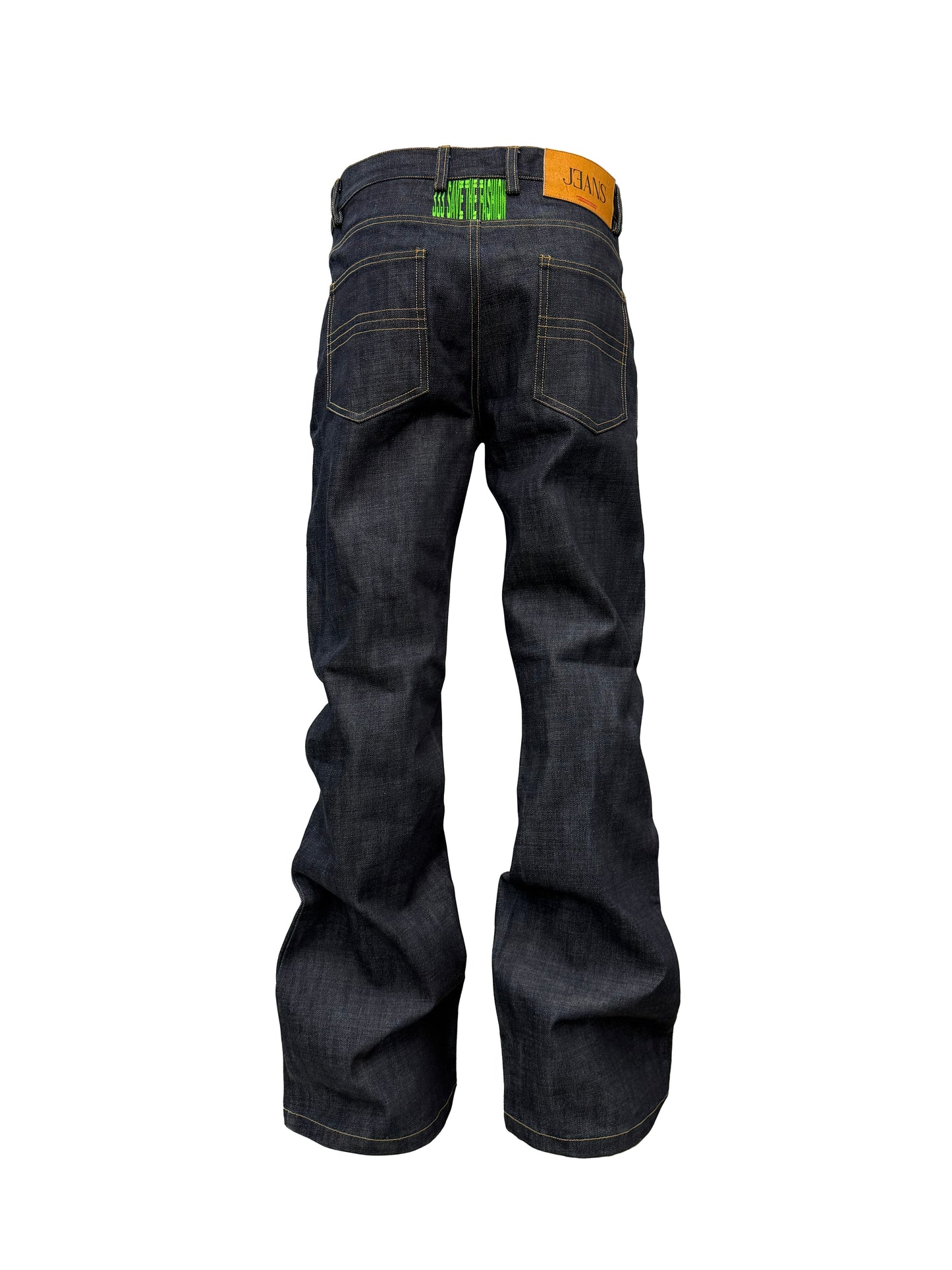 PCCVISION Embroidered Raw Denim Jeans
