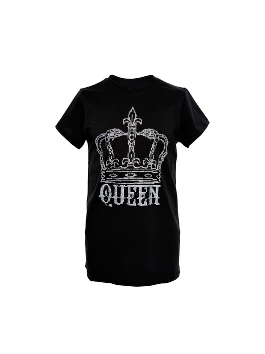 PCCVISION 3MANON 'QUEEN' Black Rhinestone Tee