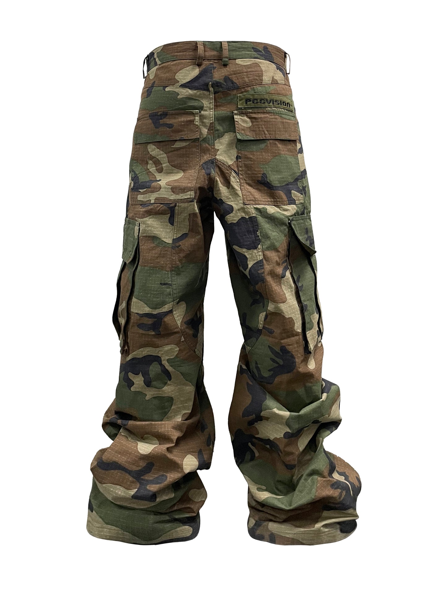 PCCVISION distressed camo pants