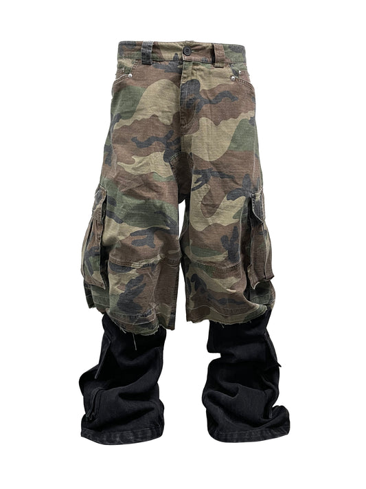 PCCVISION junglecamo patchwork pants