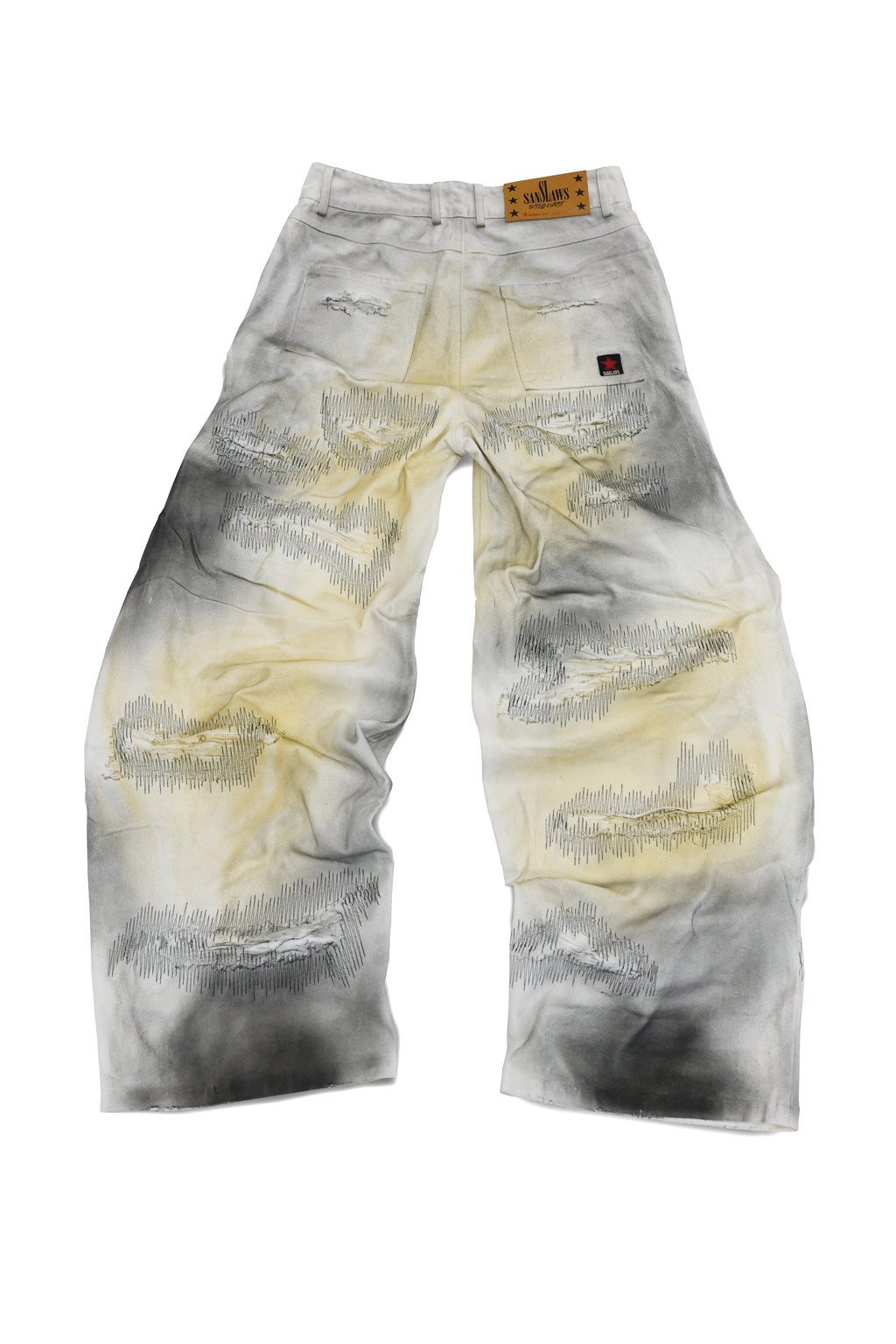 SANSLAWS White Distressed Jeans