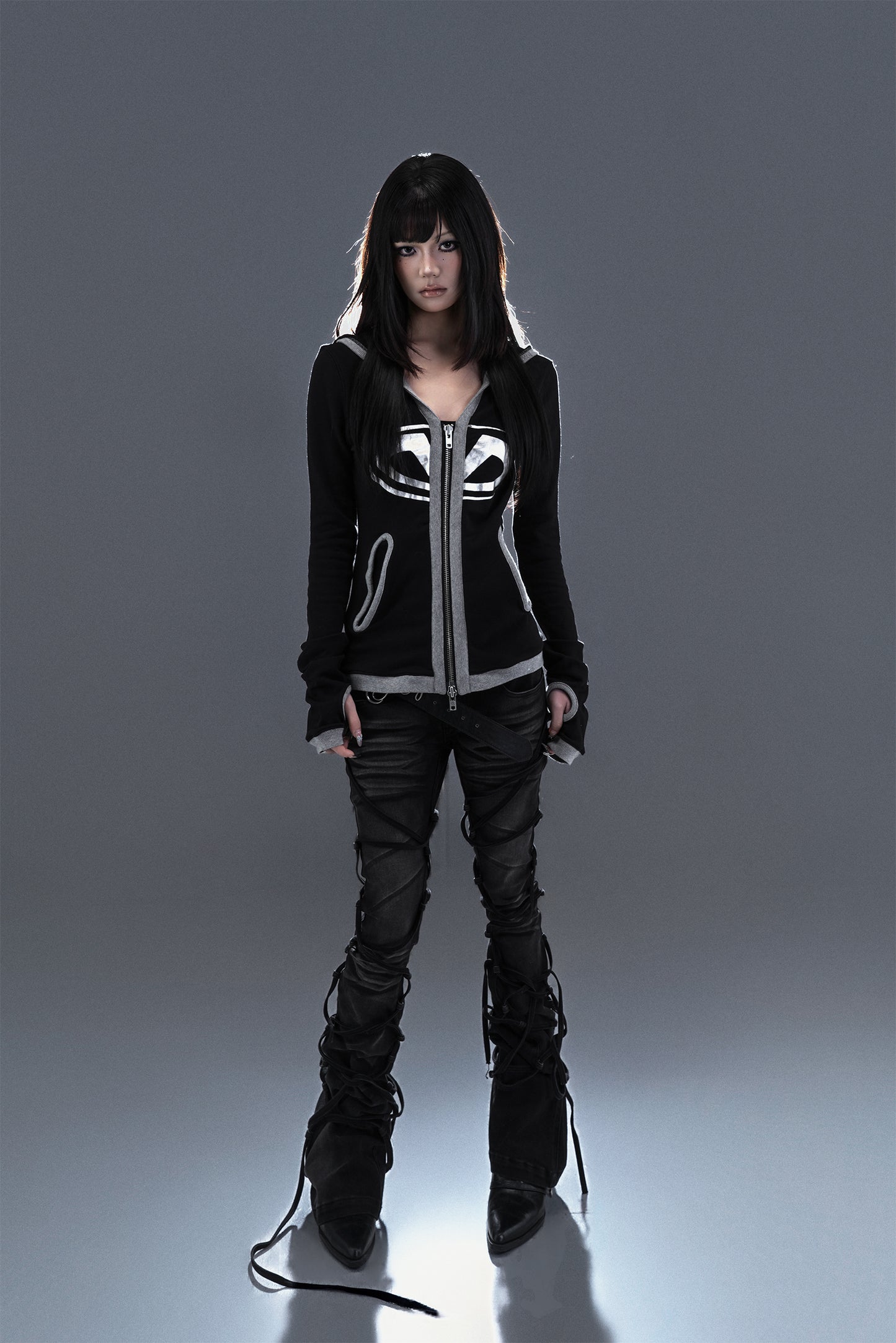 PCCVISION 3MANON Black Bandage Slim—fit Flared Jeans