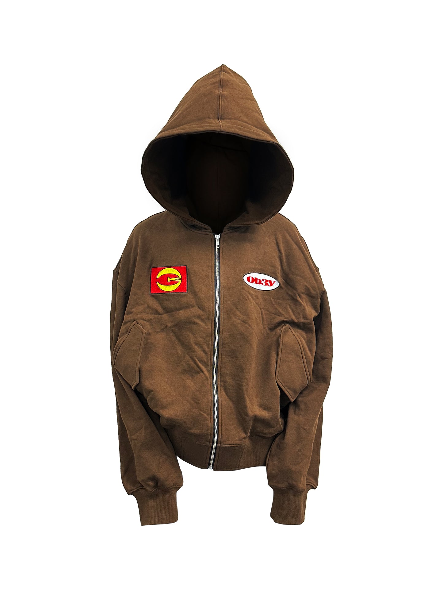 PCCVISION ob3y brown zip hoodie