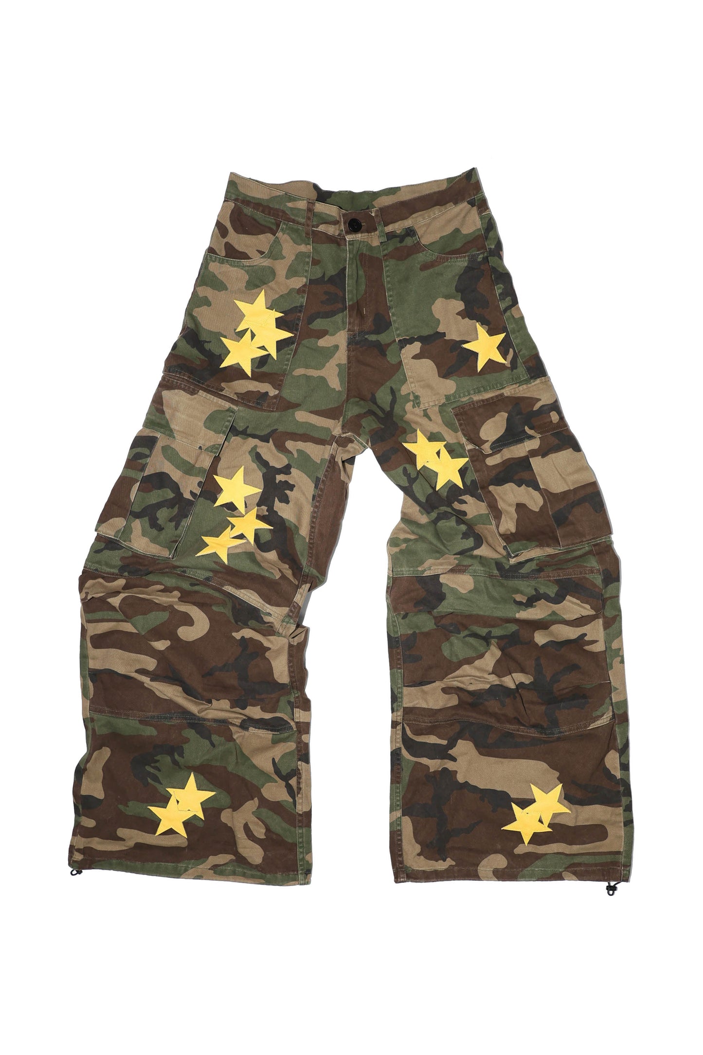 SANSLAWS Camo leather five pointed star pants