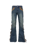 PCCVISION 3MANON Horsehair Leopard Print Flared Jeans