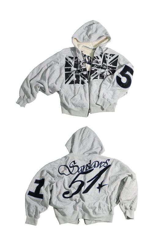 SANSLAWS Gray fleece hoodie