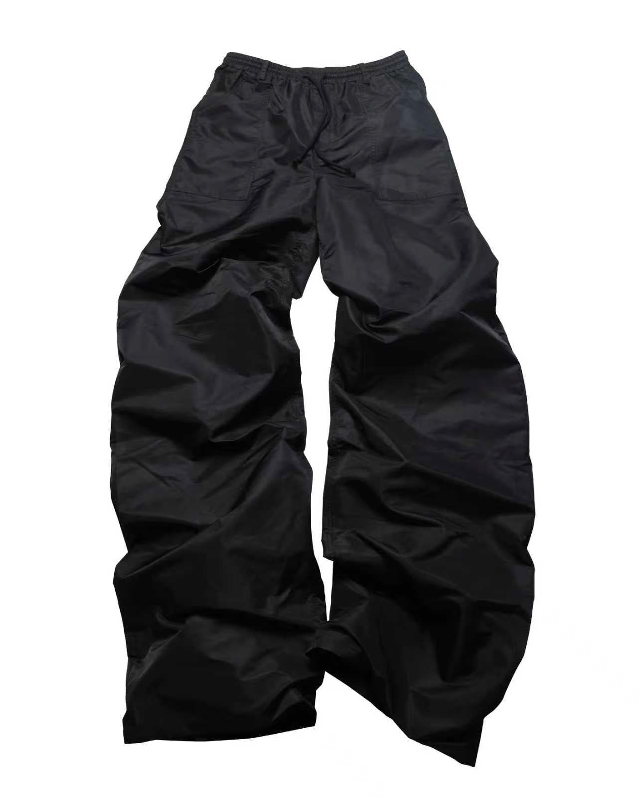 PCCVISION WWIII Black Nylon Embroidered ultra-long Pants