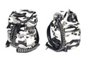 PCCVISION WWIII White Camo  Adjustable Rivet Zipper Backpack