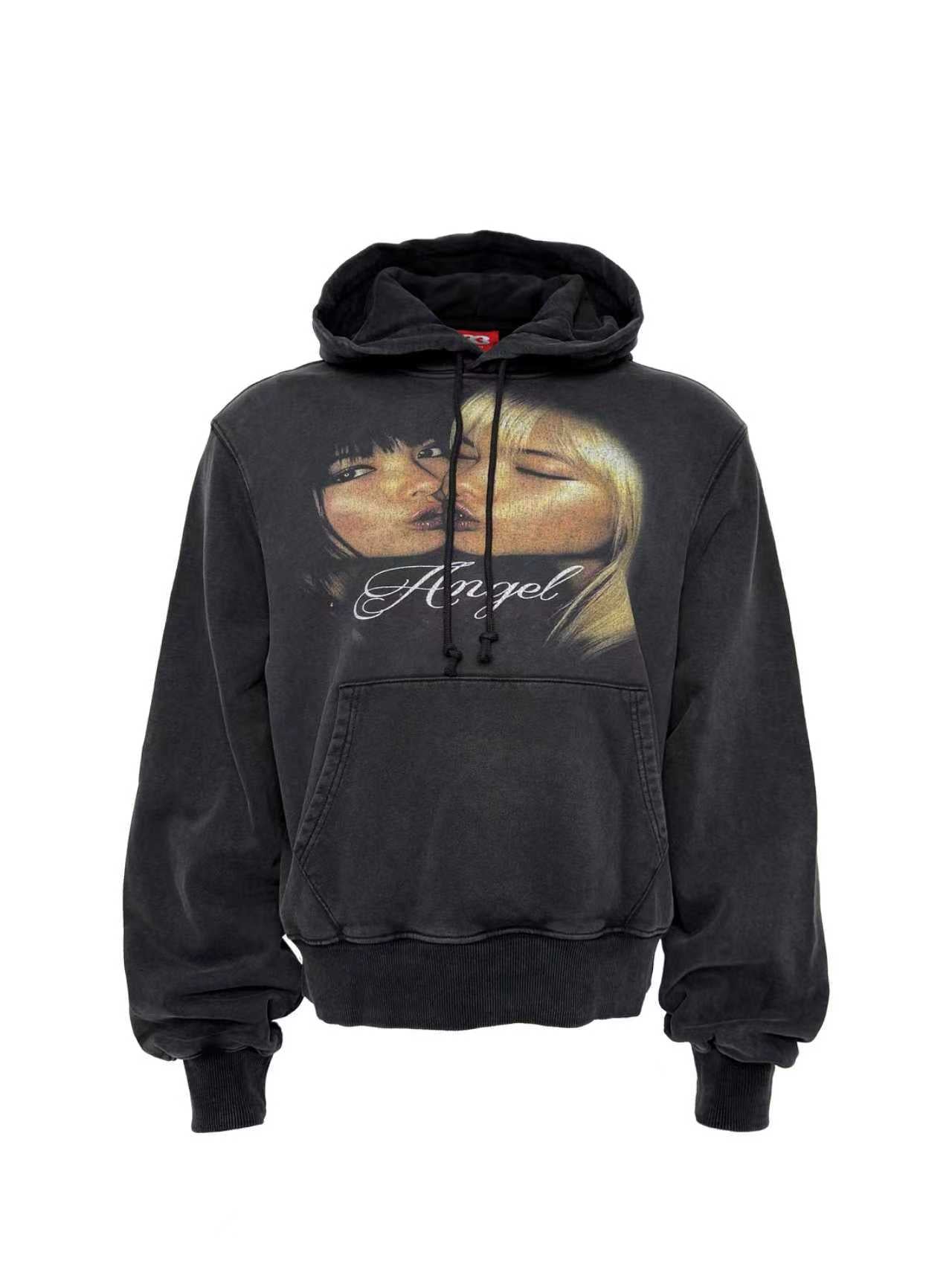PCCVISION 3MANON Angel333 Printed Vintage Washed Hoodie