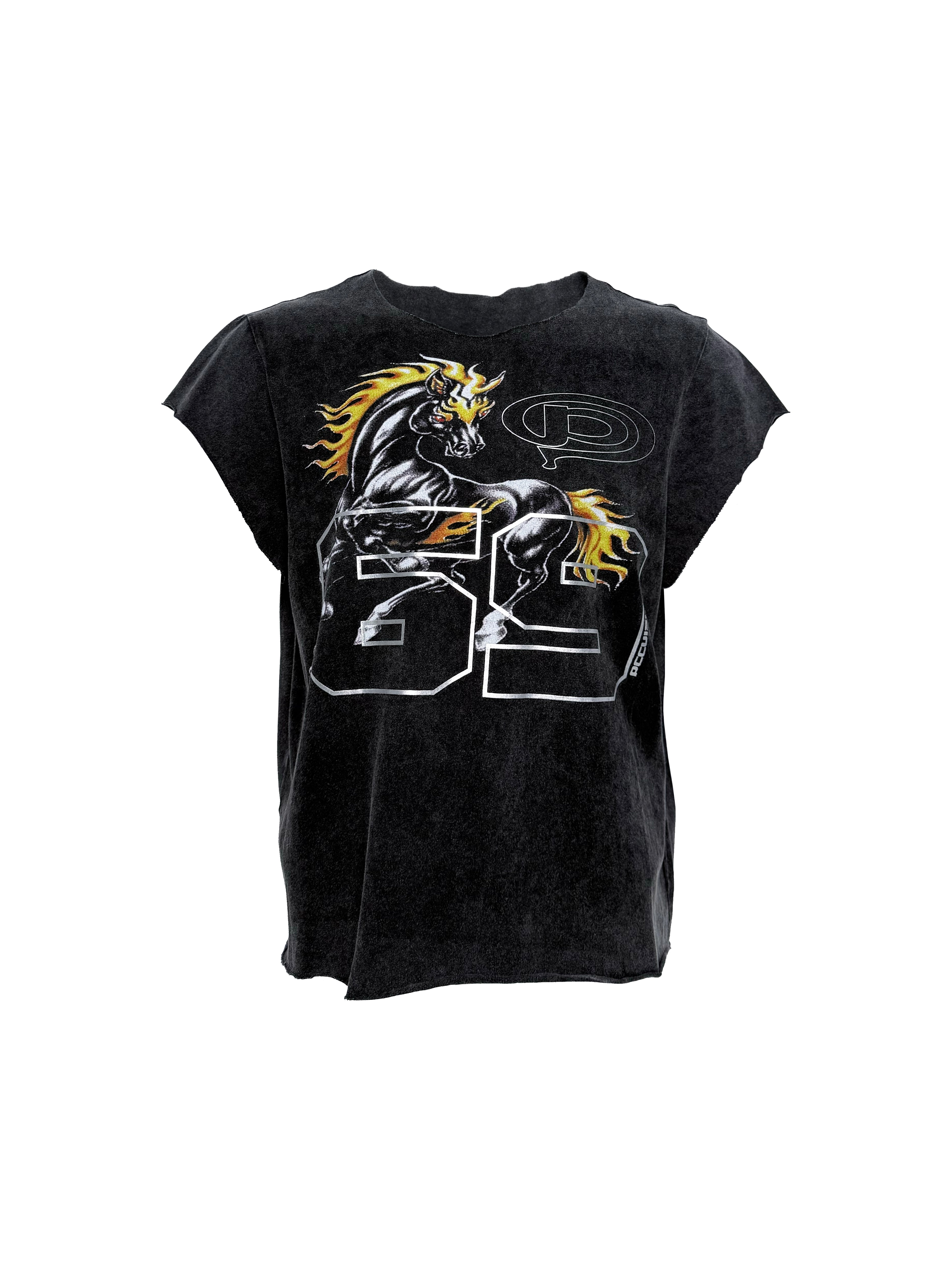 PCCVISION 3MANON 'HORSE69' Vintage-wash Print Tee