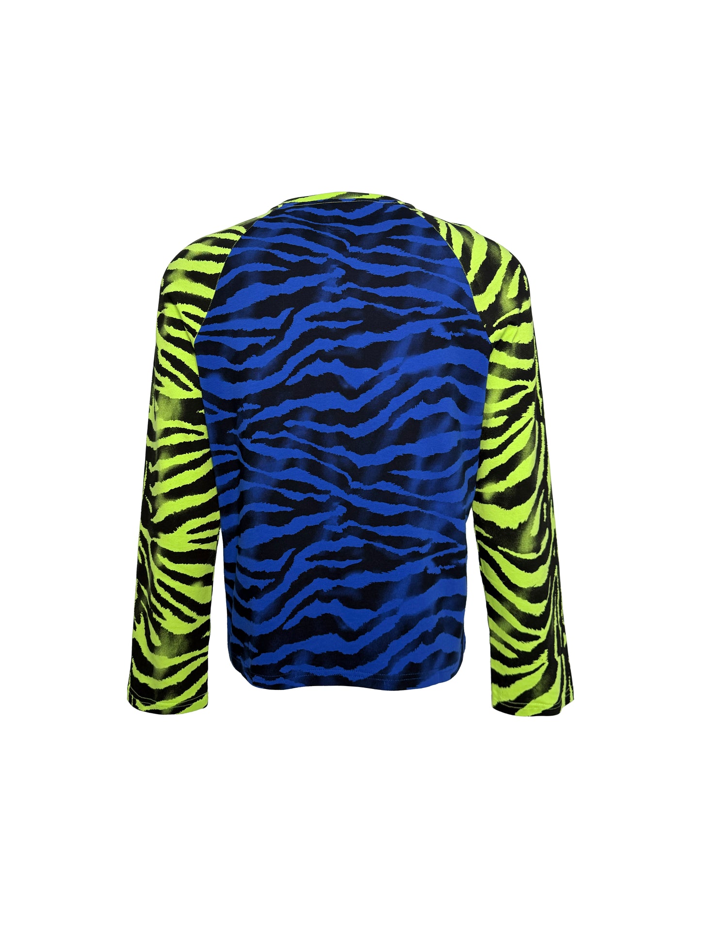 PCCVISION 3MANON Blue and Green Zebra Printed Raglan Long Sleeves