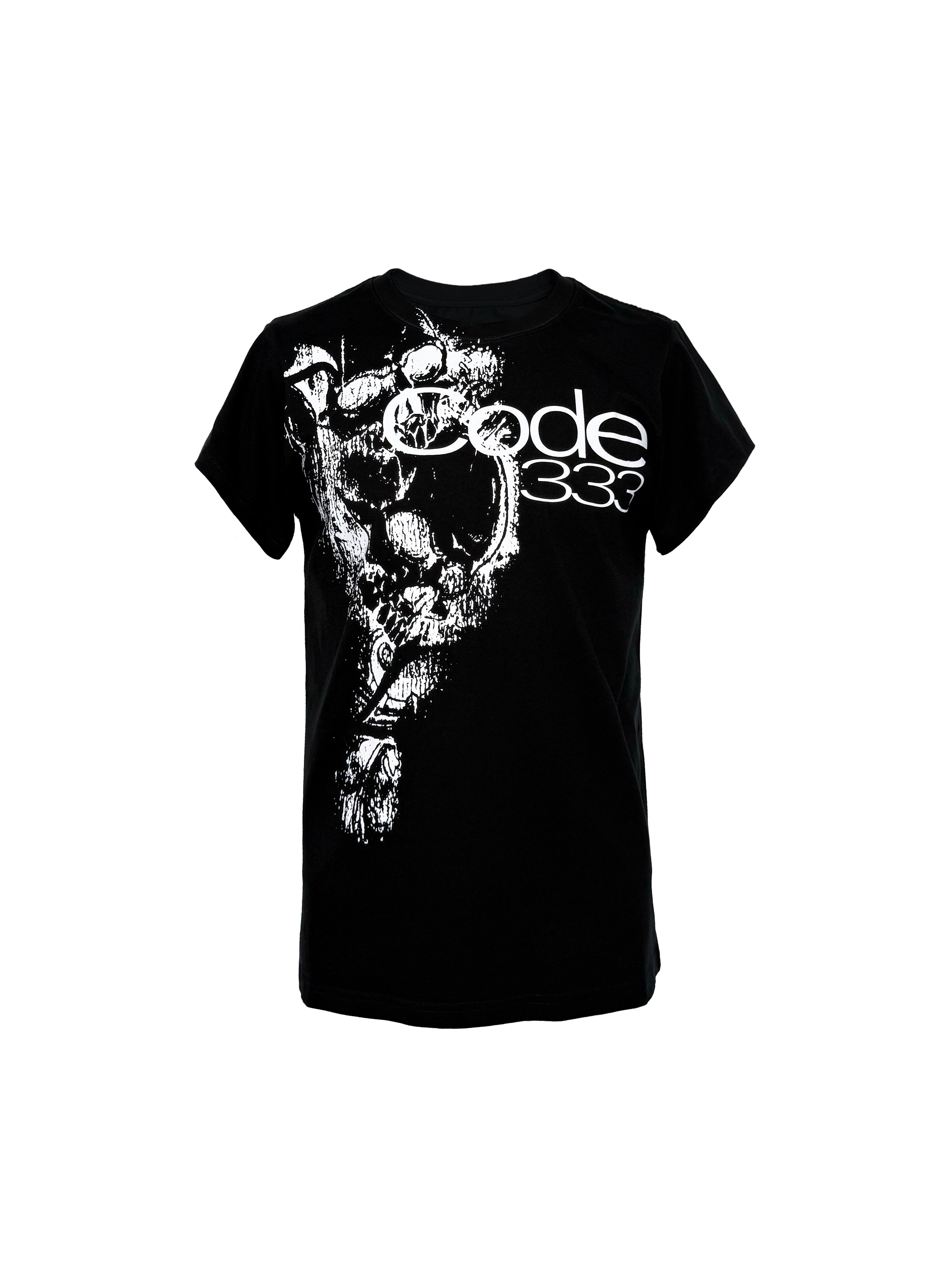 PCCVISION 3MANON 'Code333' Black&White Printed Tee