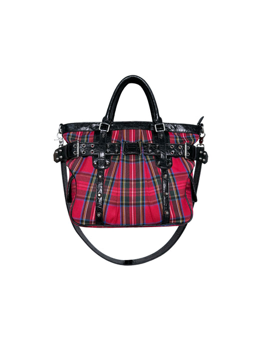 PCCVISION 'GOTH' Plaid Rivet Handbag