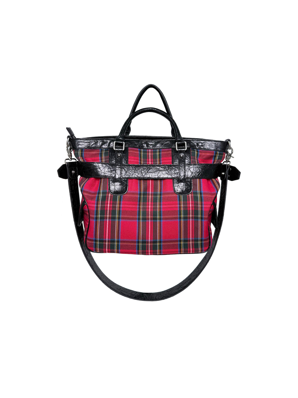 PCCVISION 'GOTH' Plaid Rivet Handbag