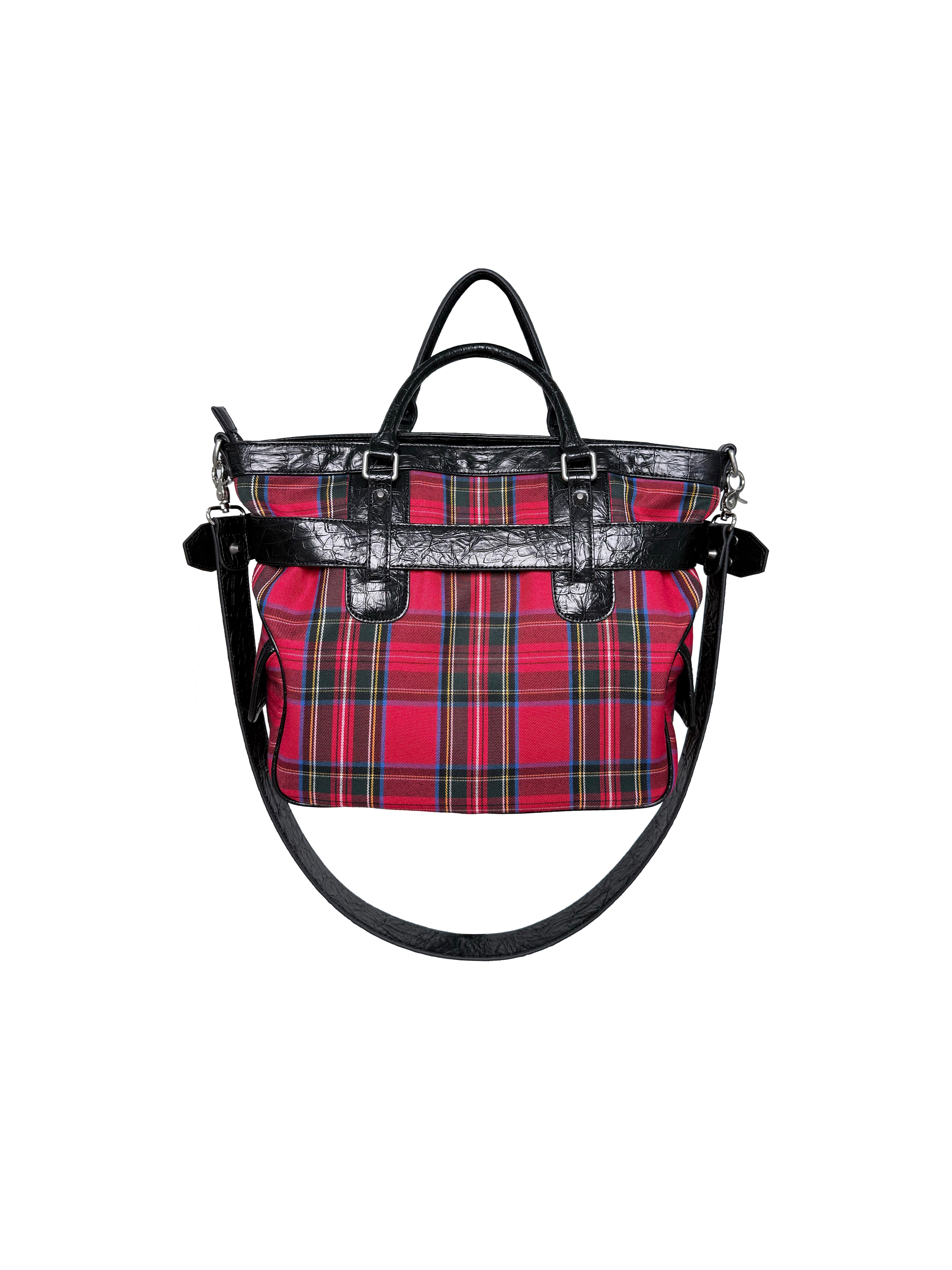 PCCVISION 'GOTH' Plaid Rivet Handbag