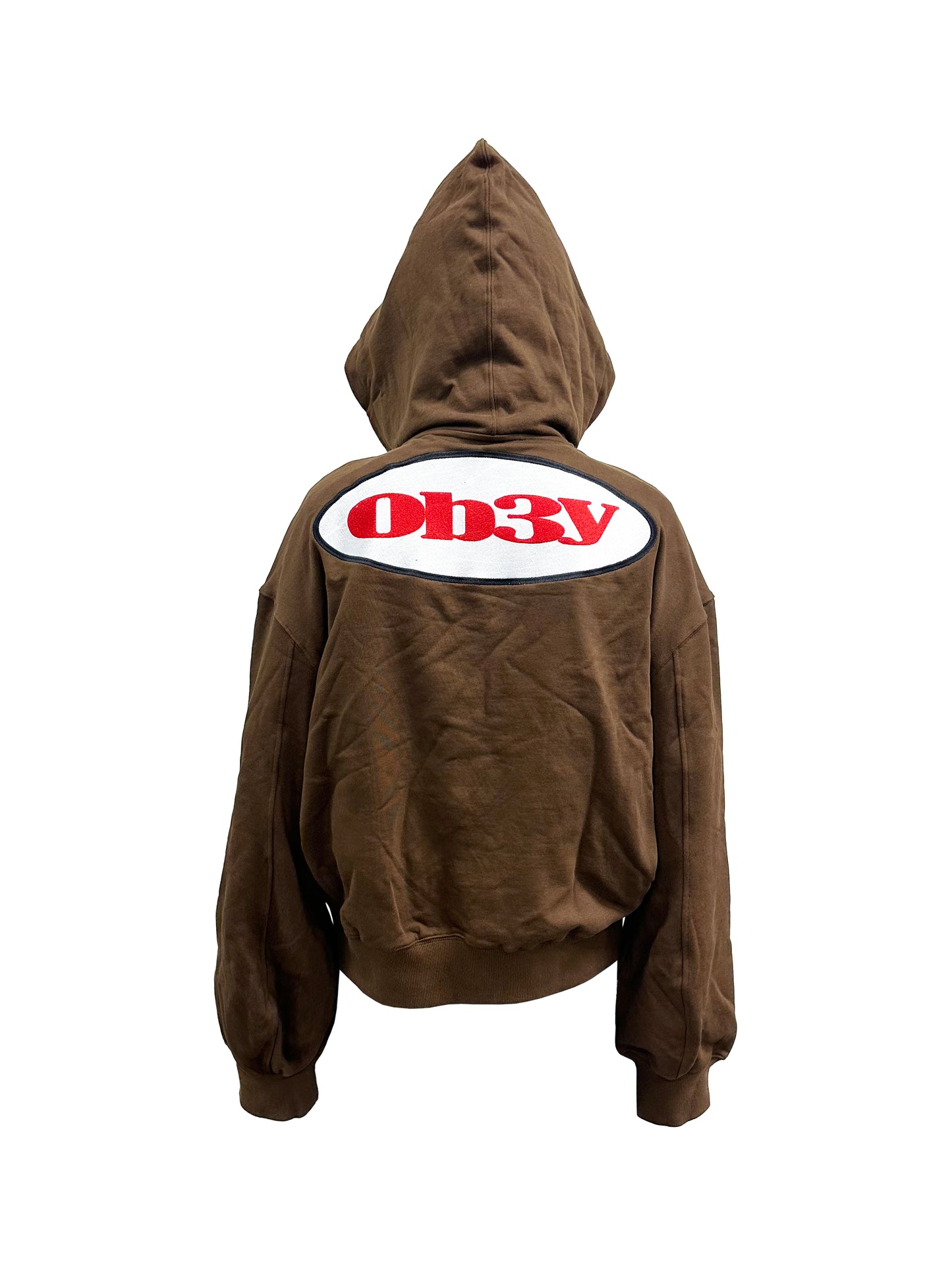 PCCVISION ob3y brown zip hoodie