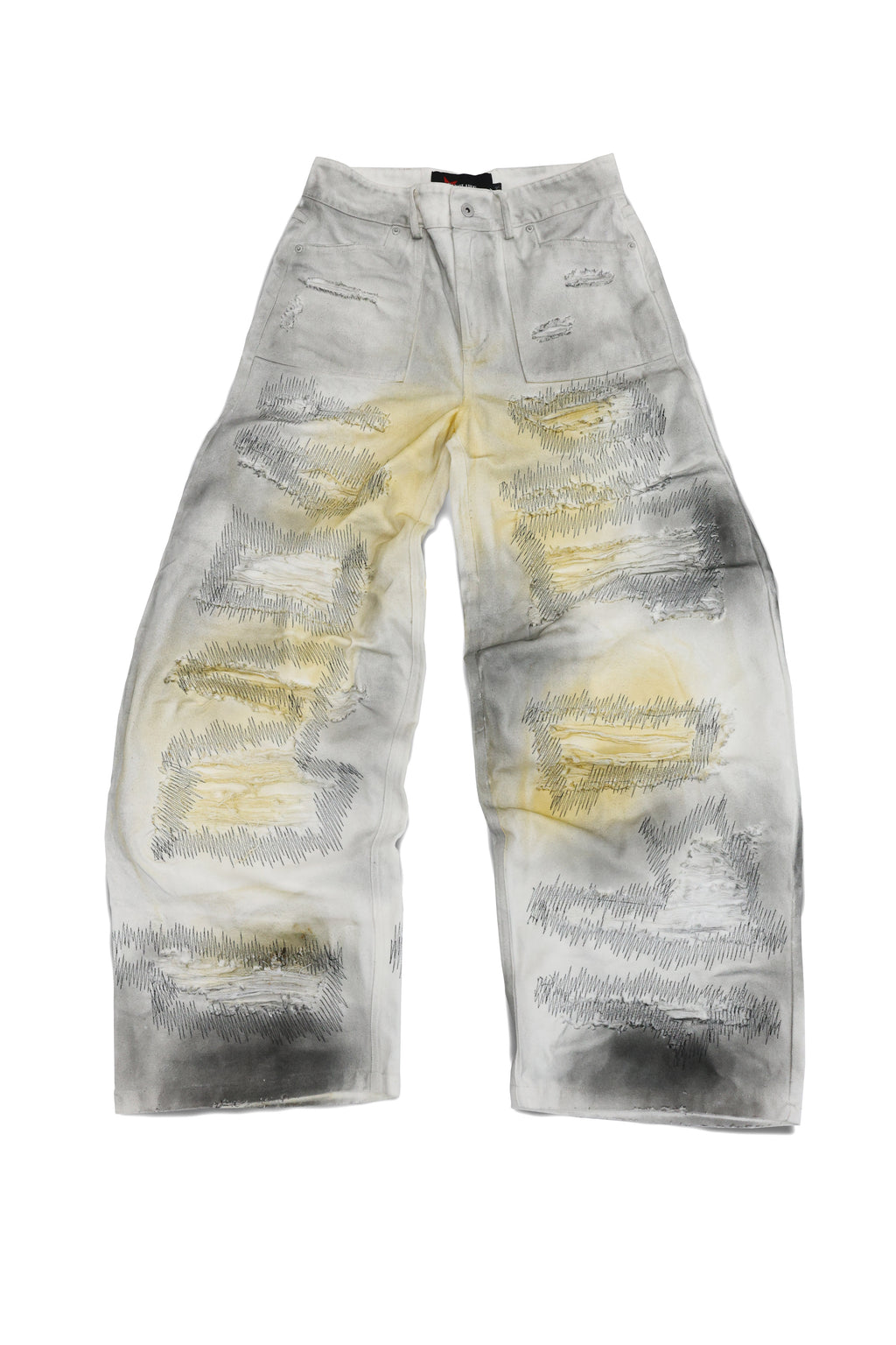 SANSLAWS White Distressed Jeans