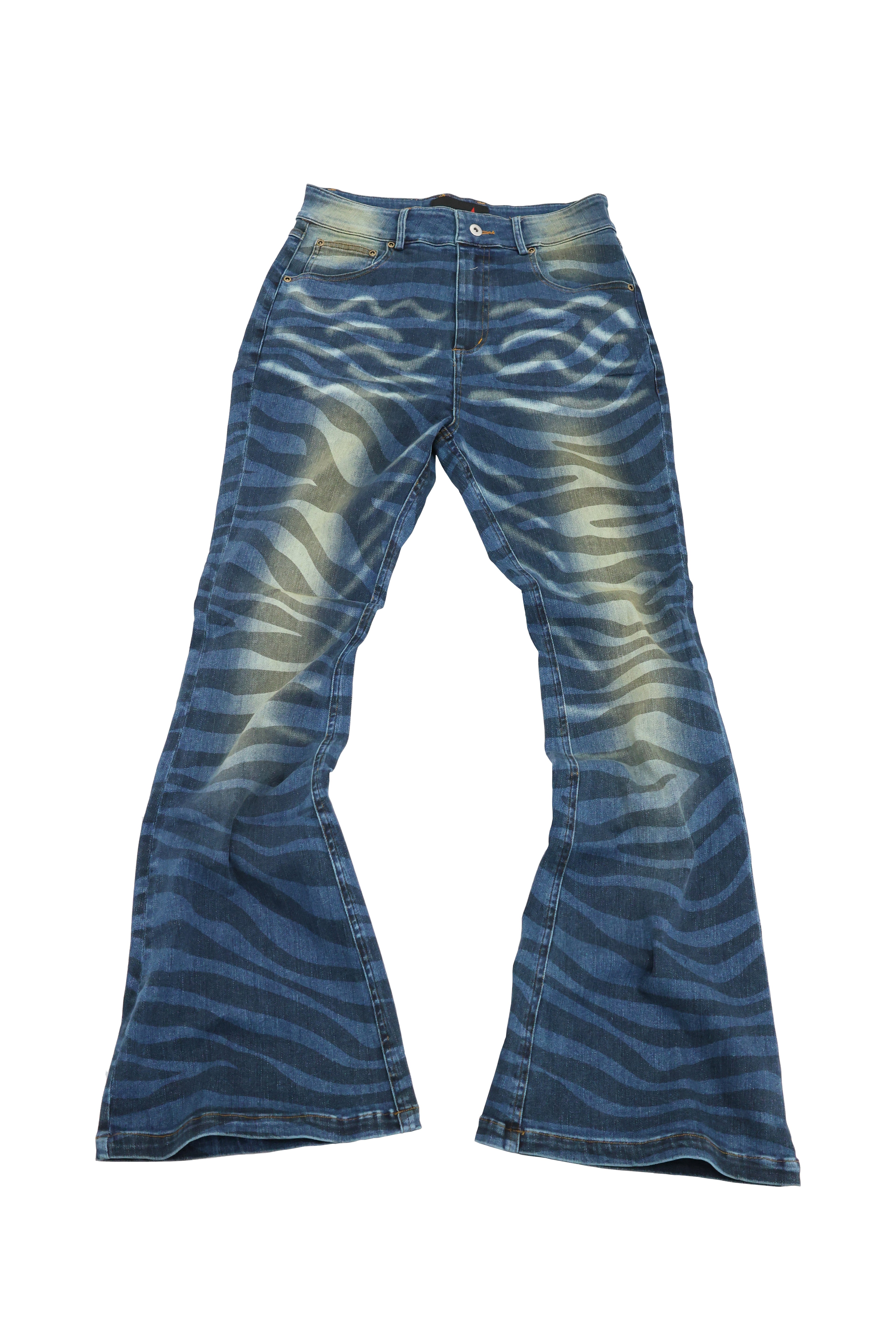 SANSLAWS Tiger Stripes Flared Jeans