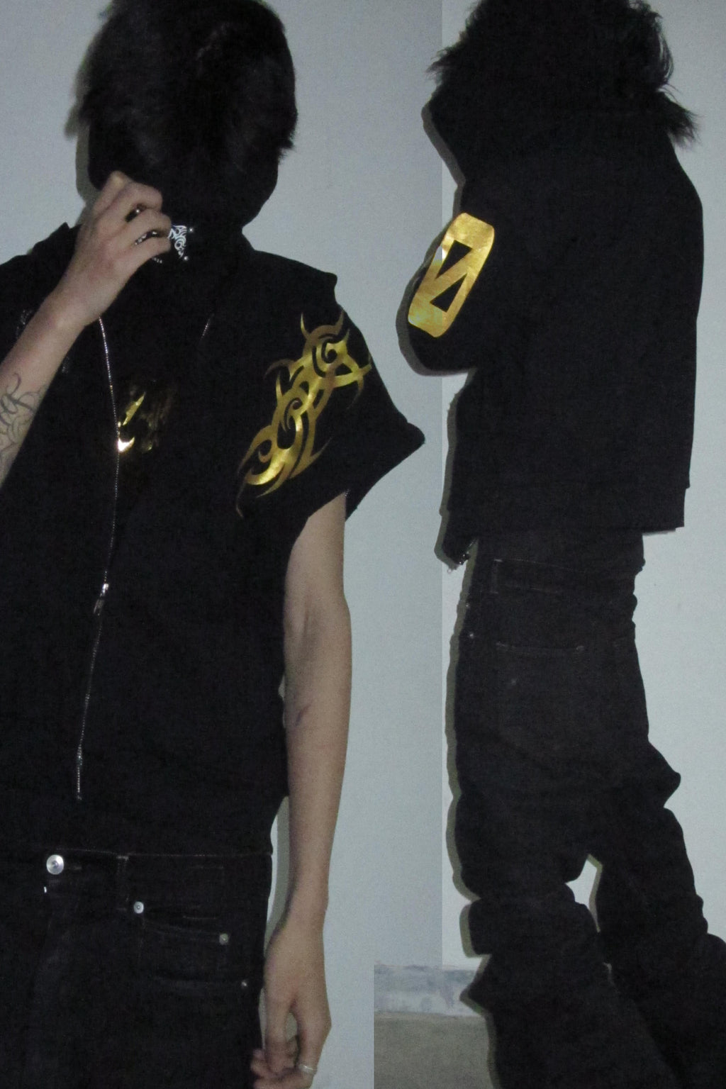 UCANTBELIKEME Mohawk Fur Zip Hoodie