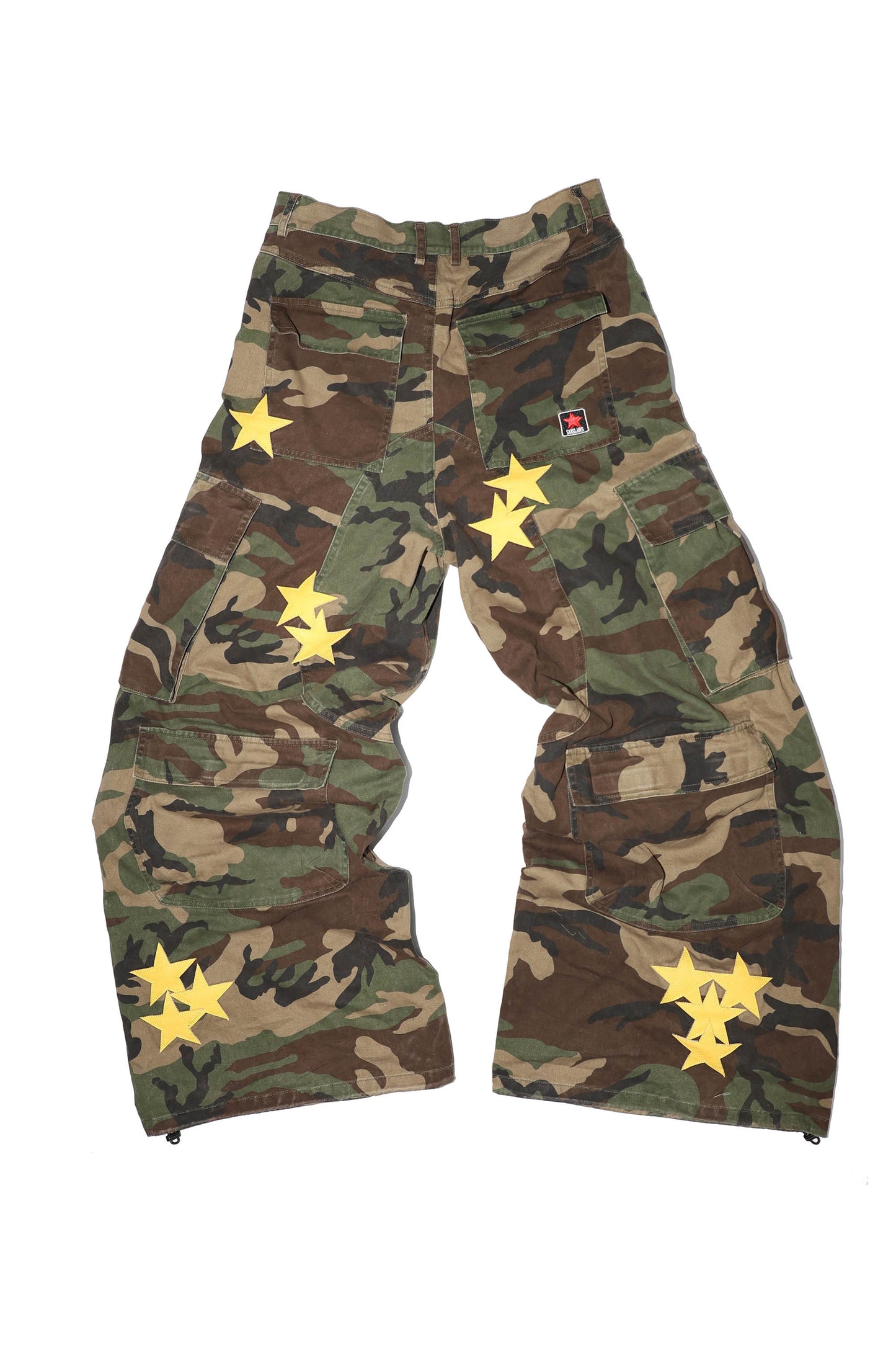 SANSLAWS Camo leather five pointed star pants