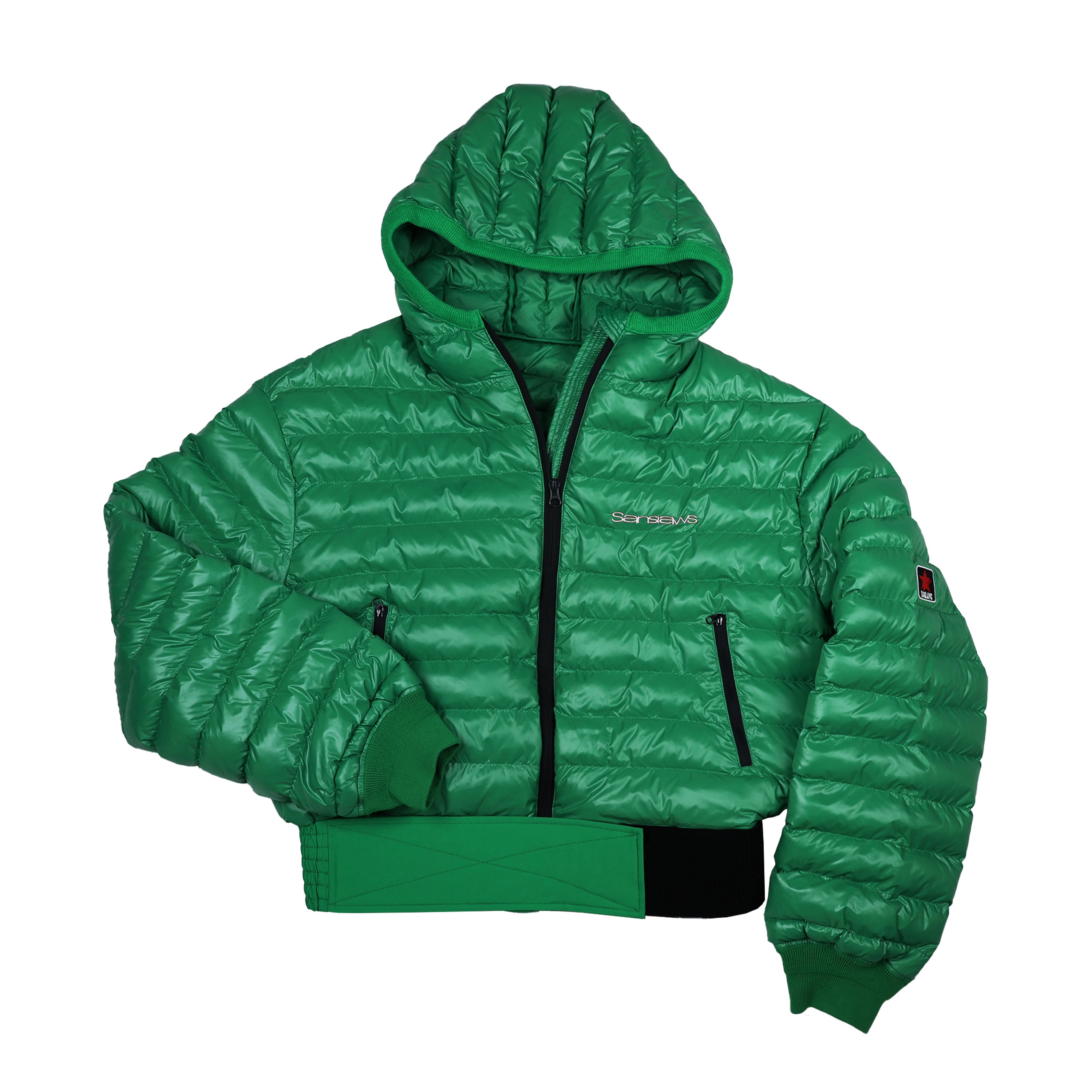 SANSLAWS 3-color Hooded Cropped Puffer Jacket