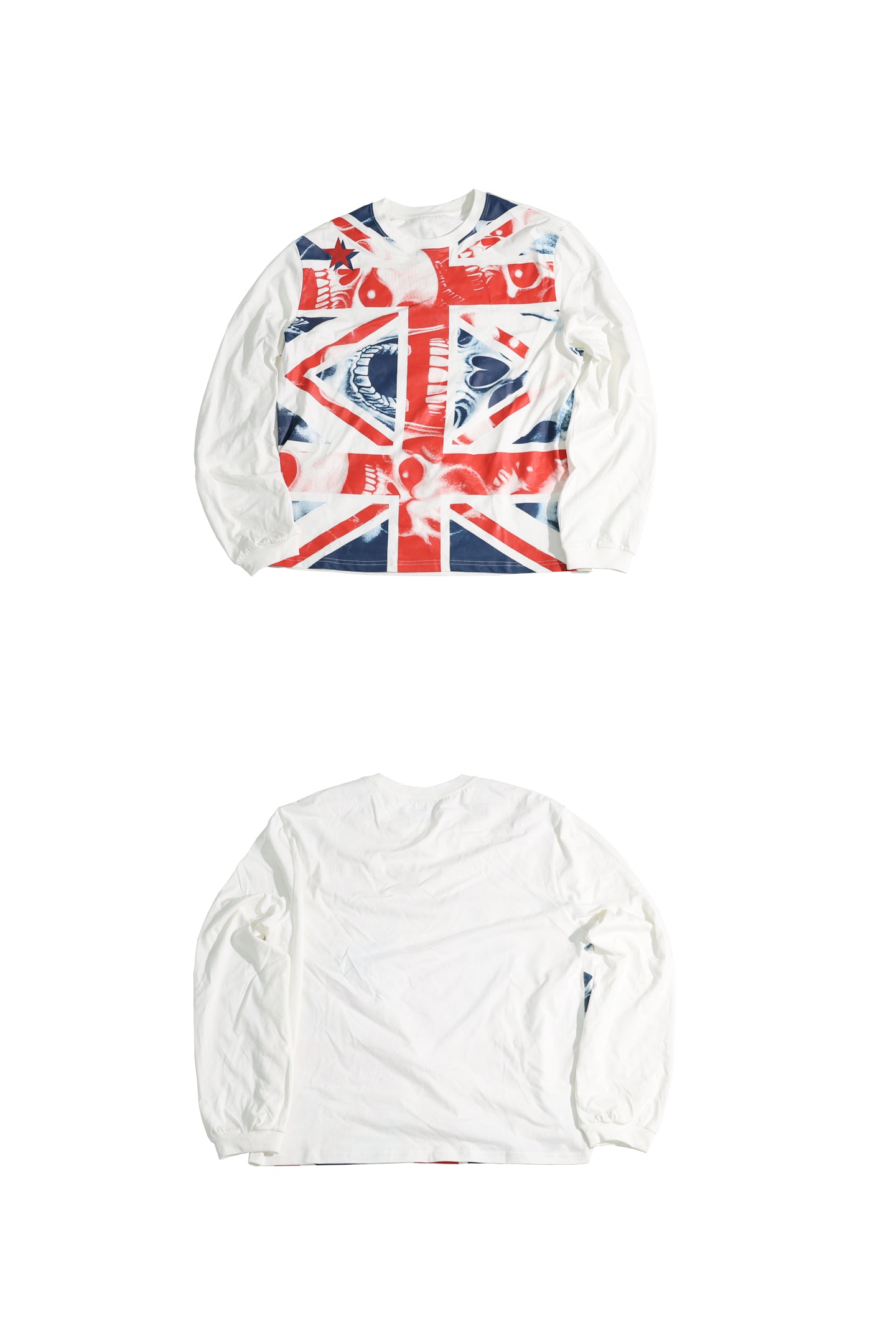 SANSLAWS Blue and white skull long sleeves