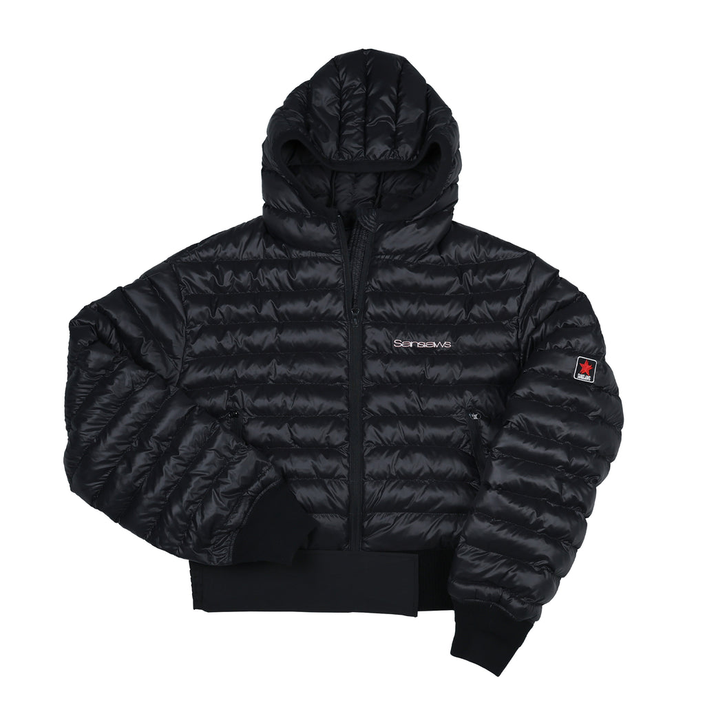 SANSLAWS 3-color Hooded Cropped Puffer Jacket