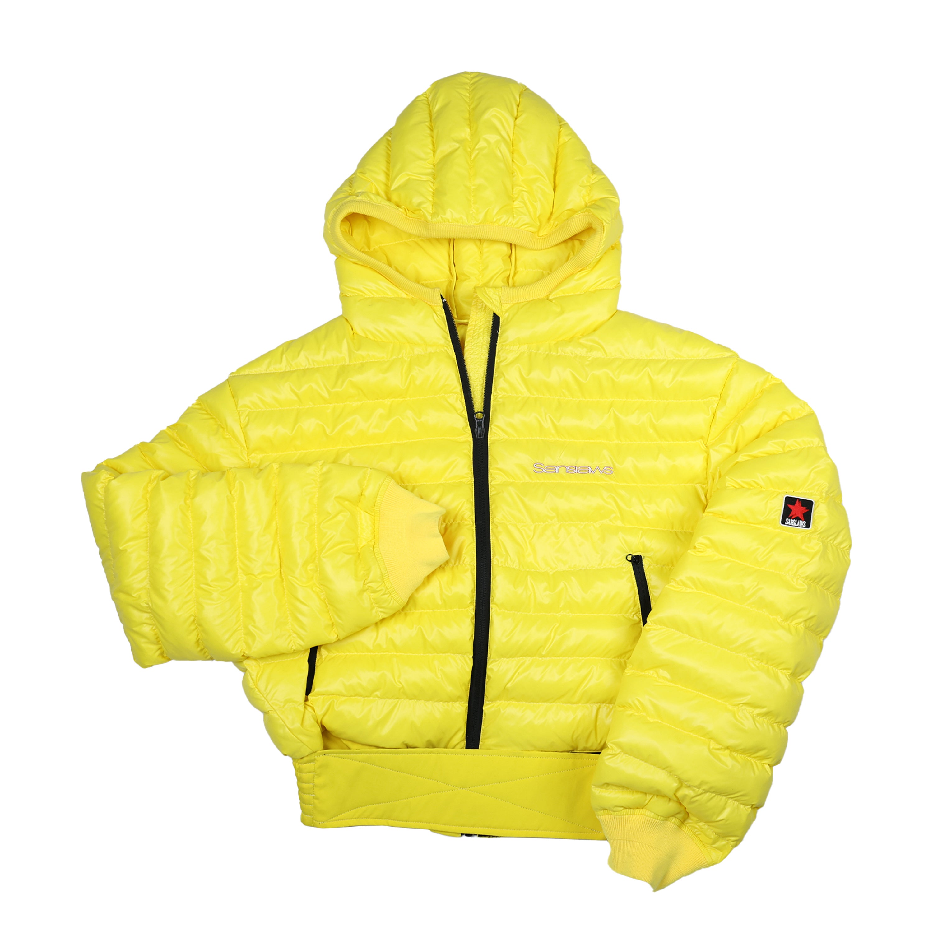 SANSLAWS 3-color Hooded Cropped Puffer Jacket