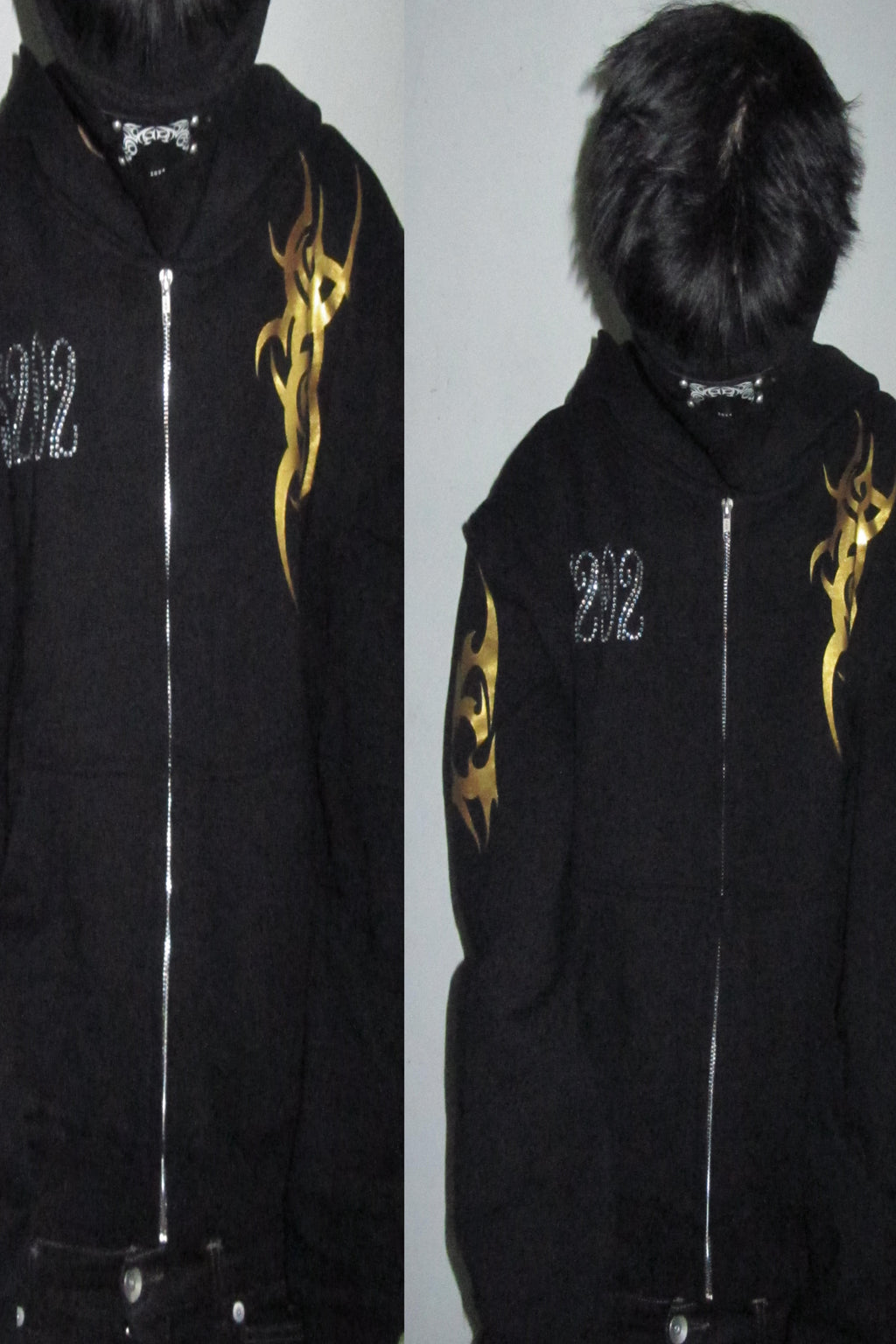 UCANTBELIKEME Mohawk Fur Zip Hoodie