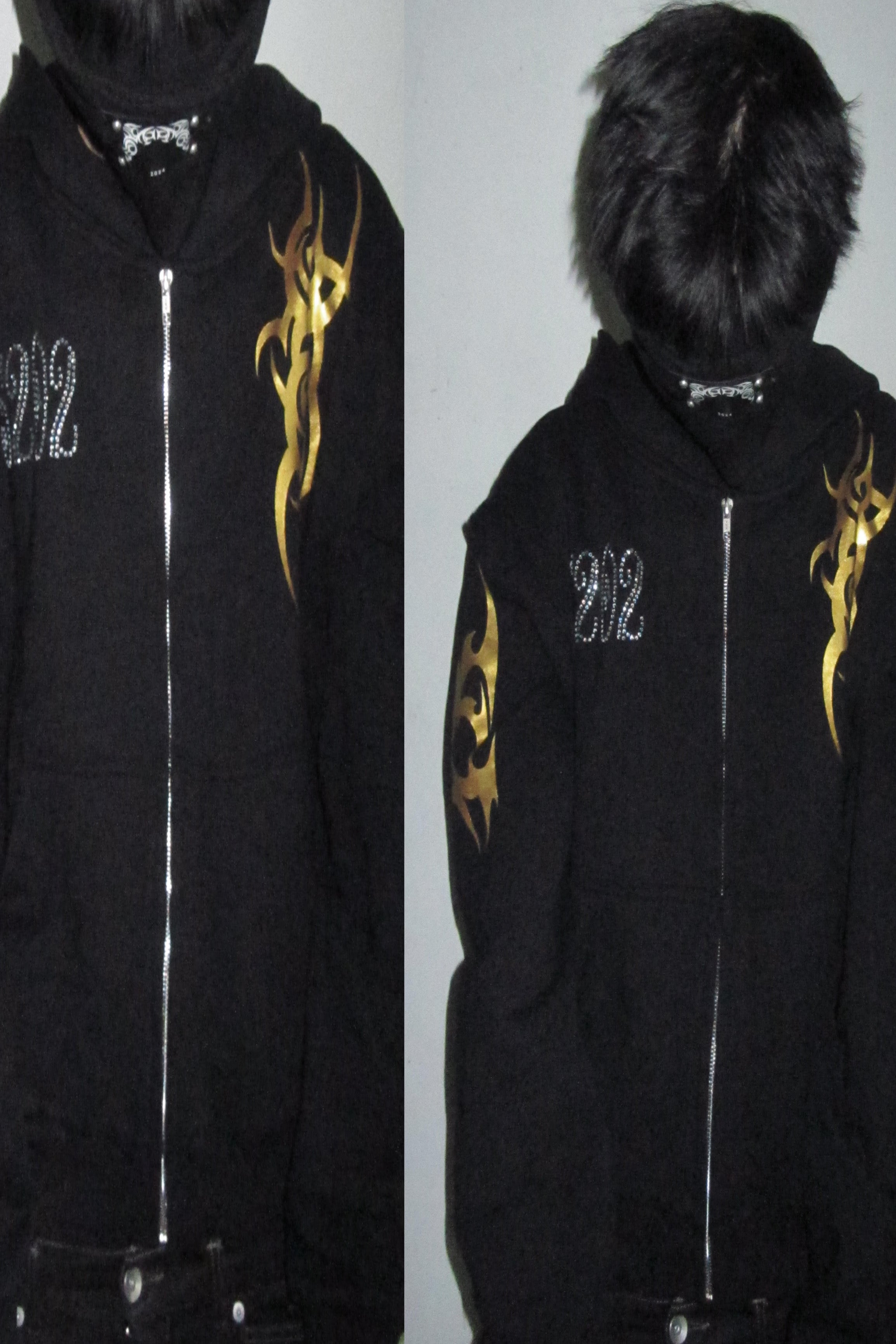 UCANTBELIKEME Mohawk Fur Zip Hoodie