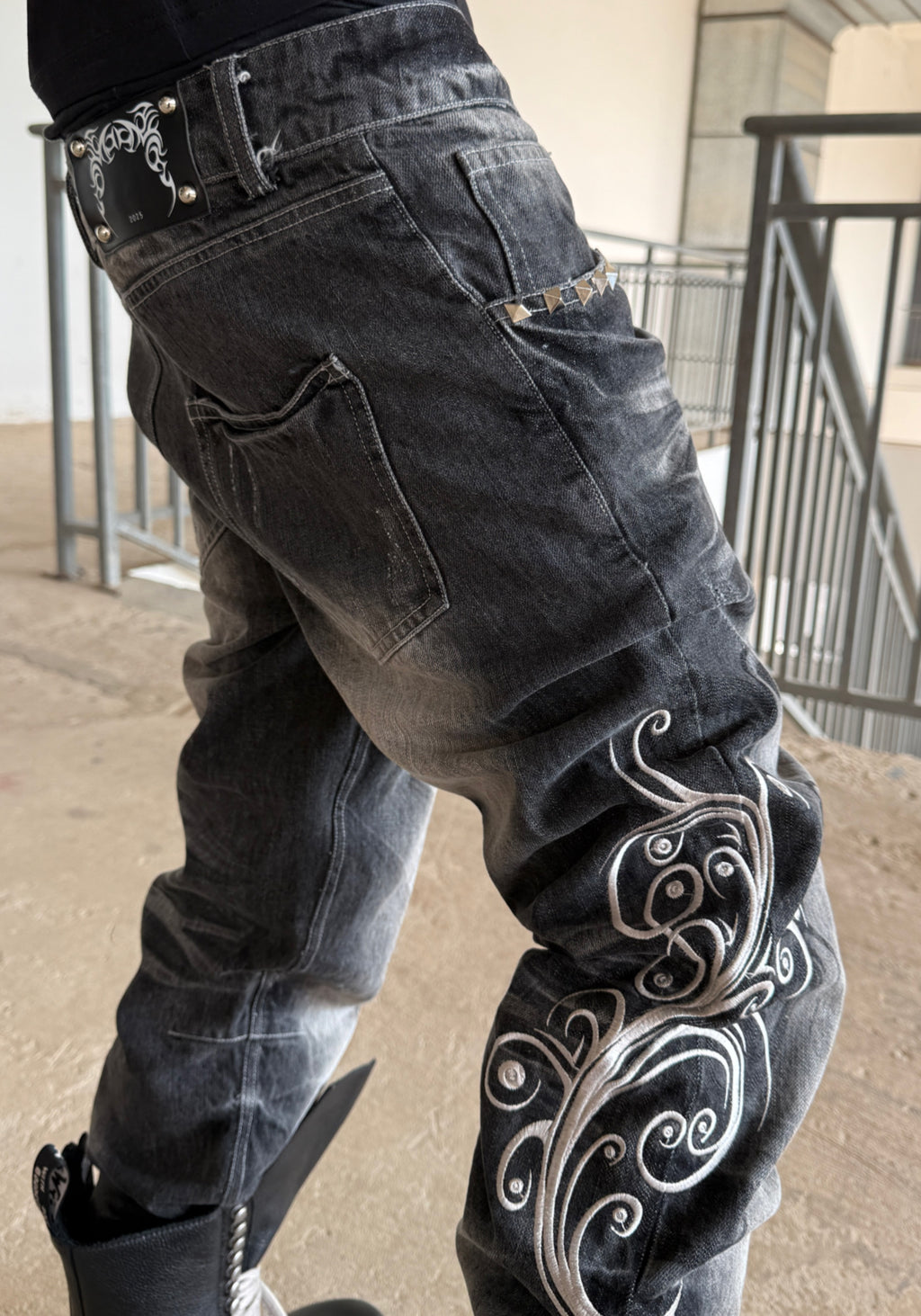 UCANTBELIKEME Embroidered Totem Jeans