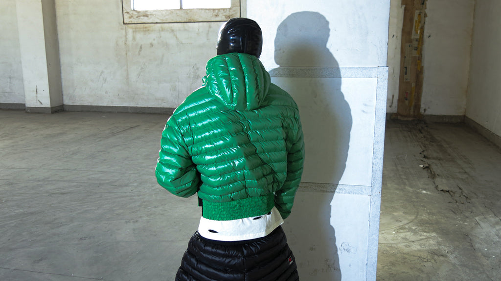 SANSLAWS 3-color Hooded Cropped Puffer Jacket