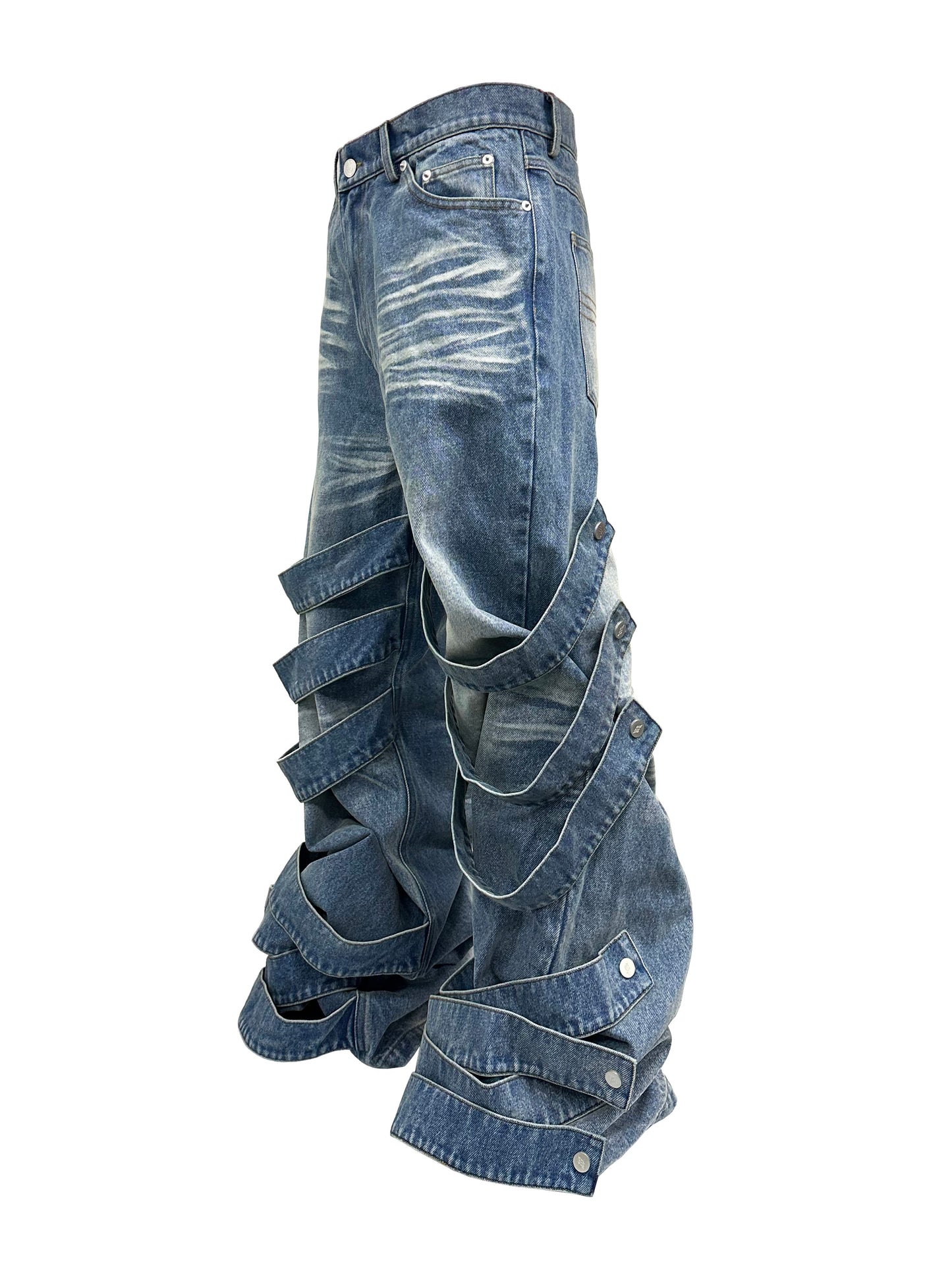 PCCVISION bandage blue jeans