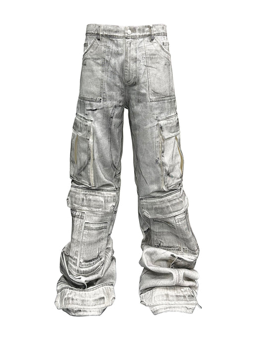 PCCVISION wipe dirty cargo pants