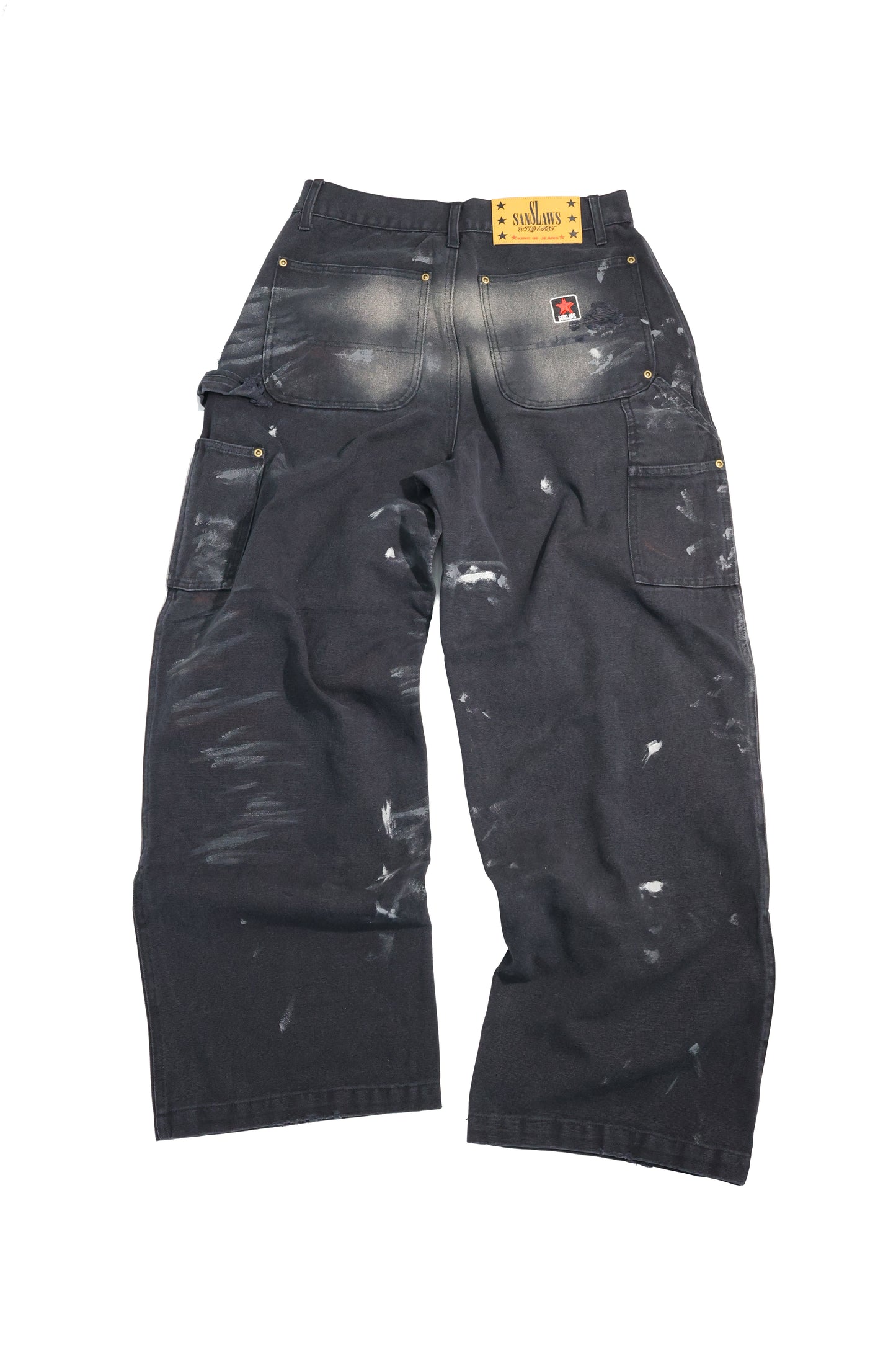 SANSLAWS Black Dirty Splatter Pants