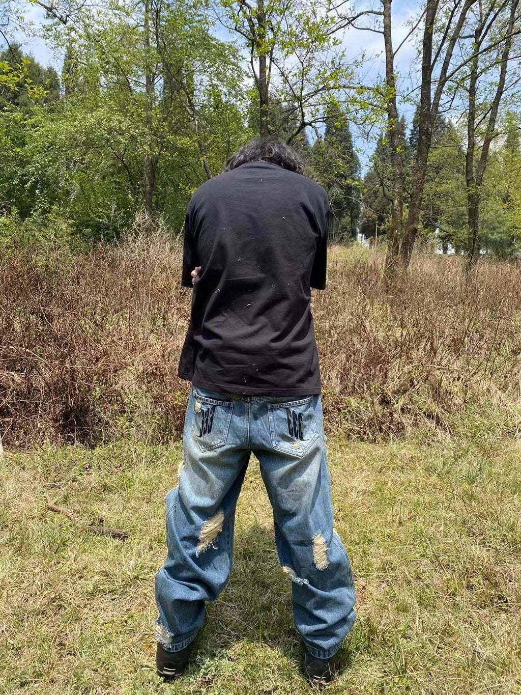 [PCCVISION] 3MAN0N 333 Destruction Washed Denim Jeans